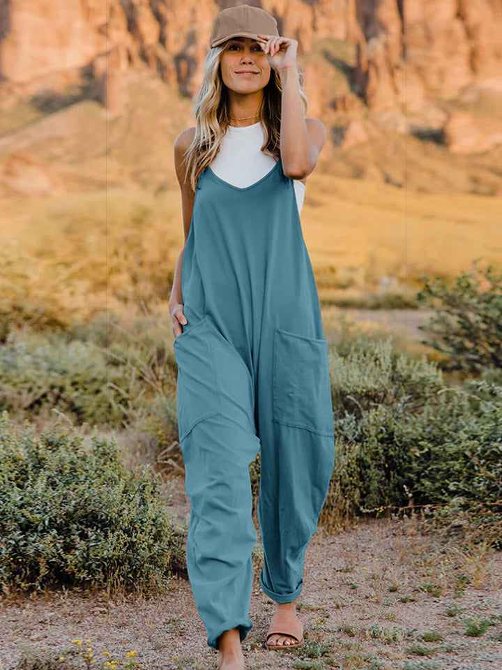 Essie - V-Neck Sleeveless Jumpsuit with Pocket