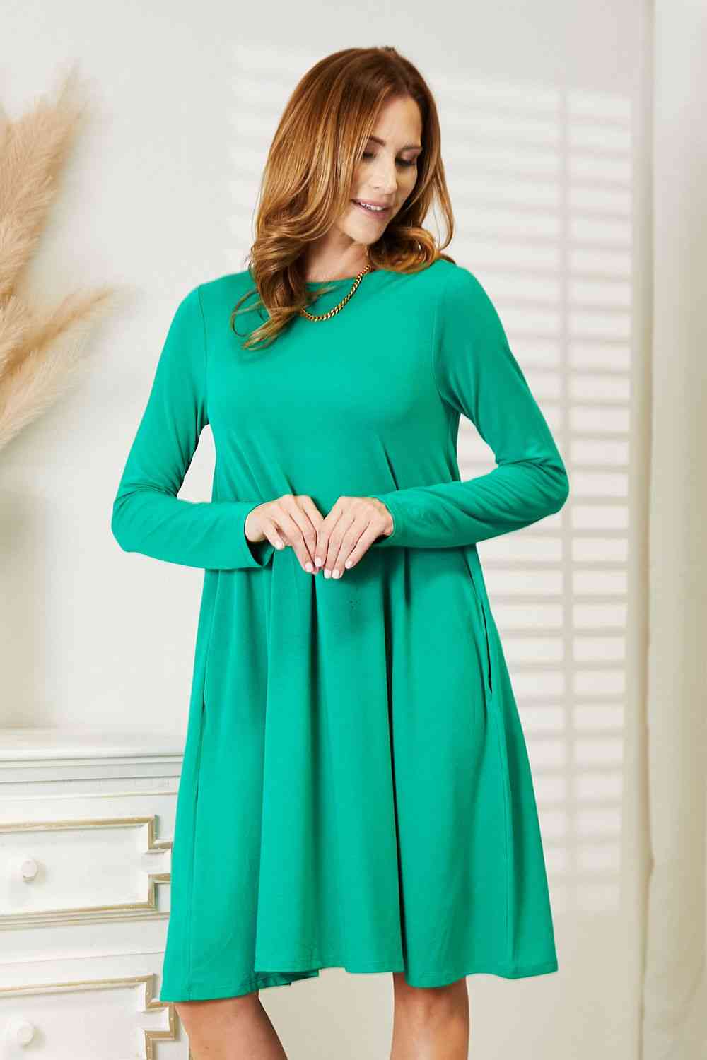Shannon - Zenana Long Sleeve Flare Dress with Pockets