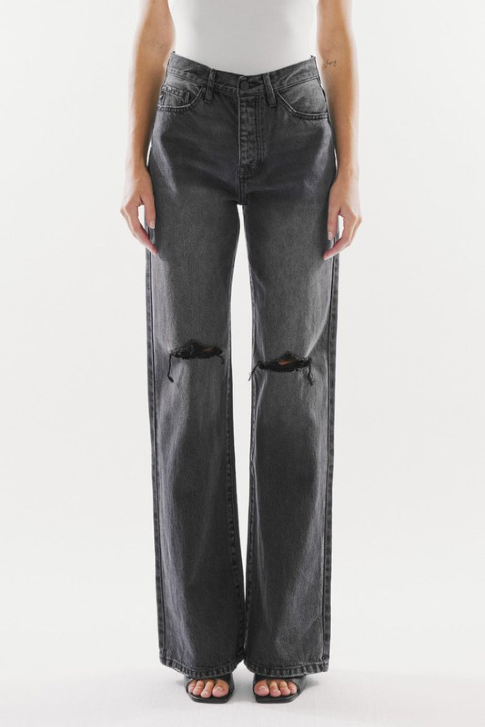 Amanda - Kancan High Waist Distressed Knee Jeans