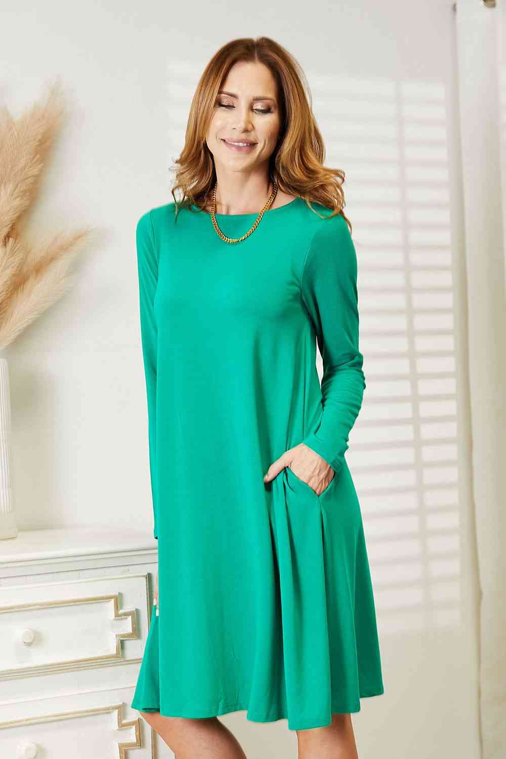 Shannon - Zenana Long Sleeve Flare Dress with Pockets