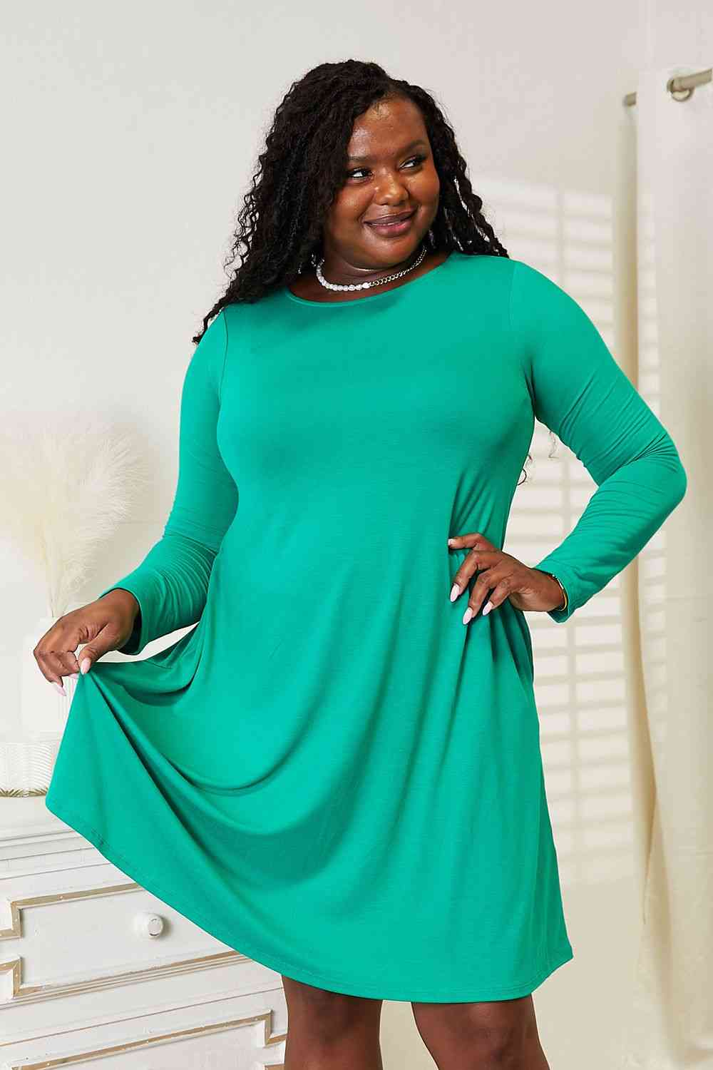 Shannon - Zenana Long Sleeve Flare Dress with Pockets