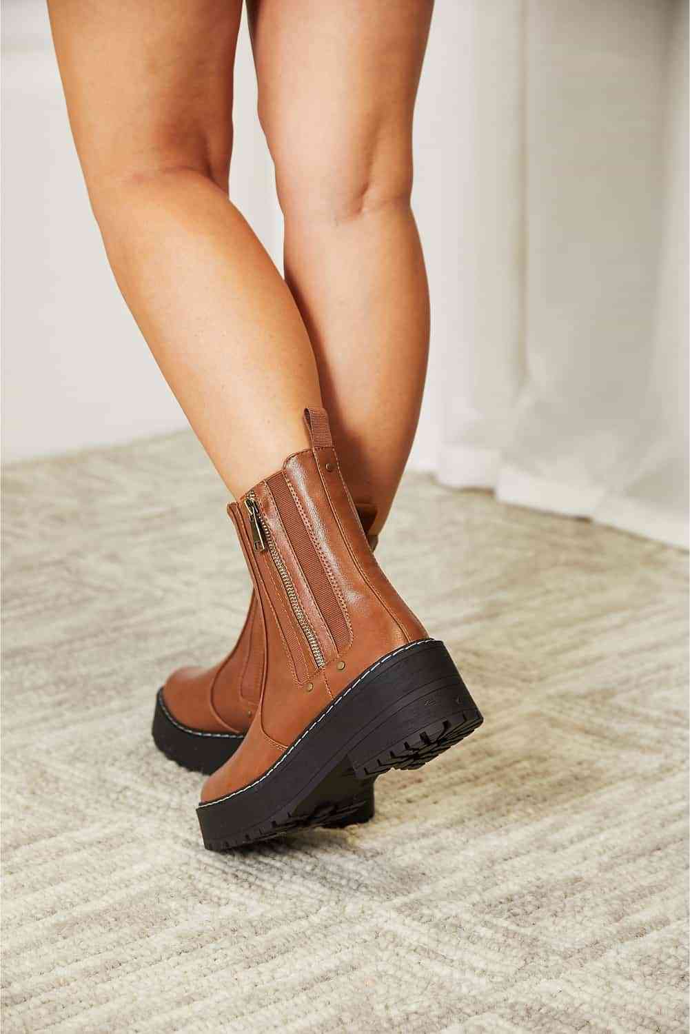 Freya - Side Zip Platform Boots