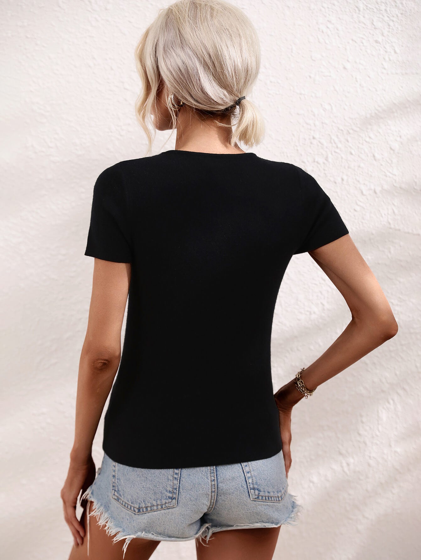 Blaire - Collar Cutout Knit Top