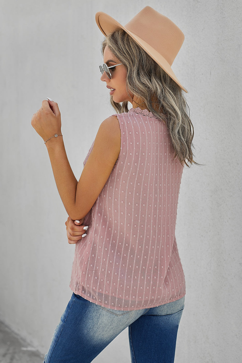 Cherie - Swiss Dot Lace Tank