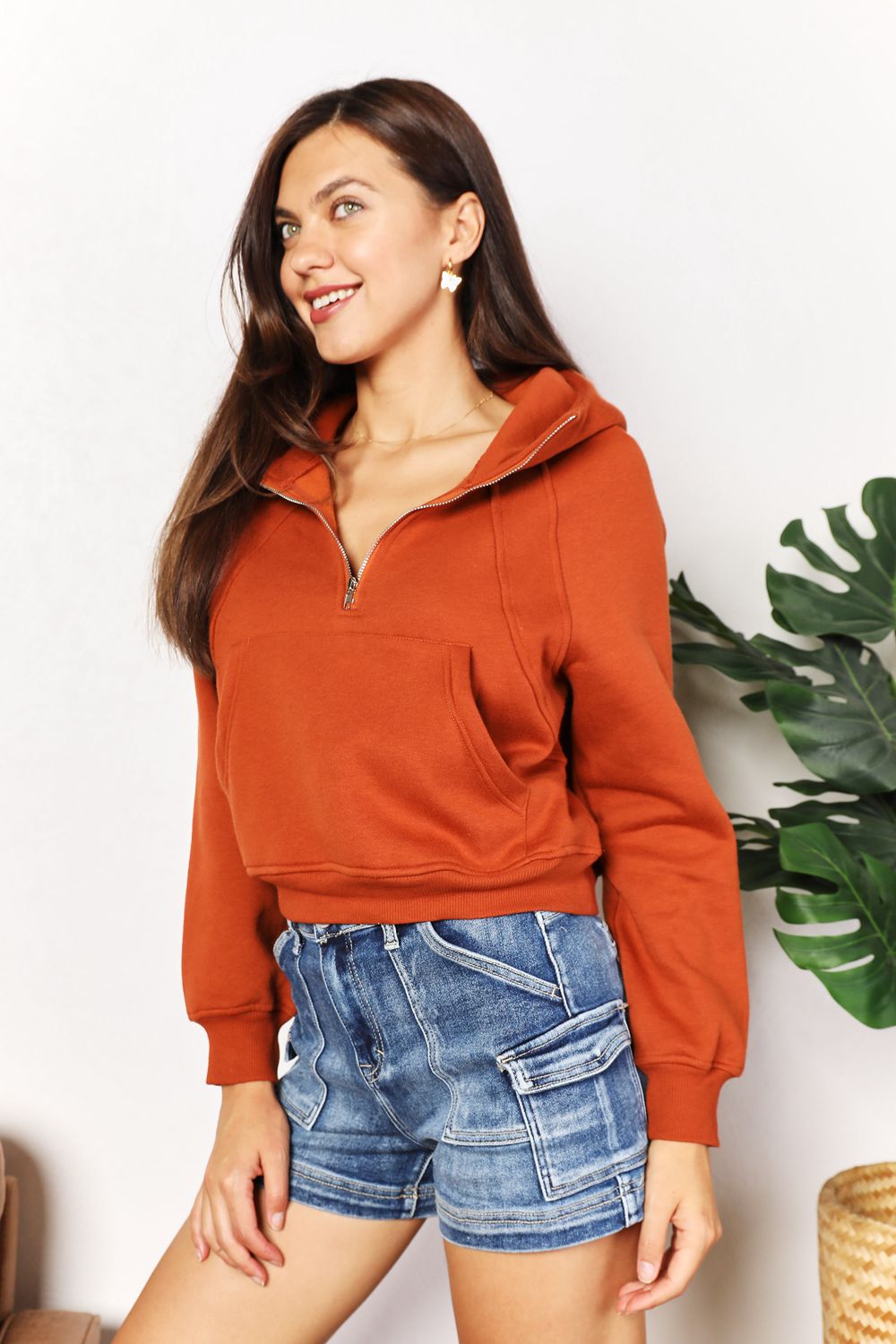 Kourtney - Double Take Half-Zip Long Sleeve Hoodie