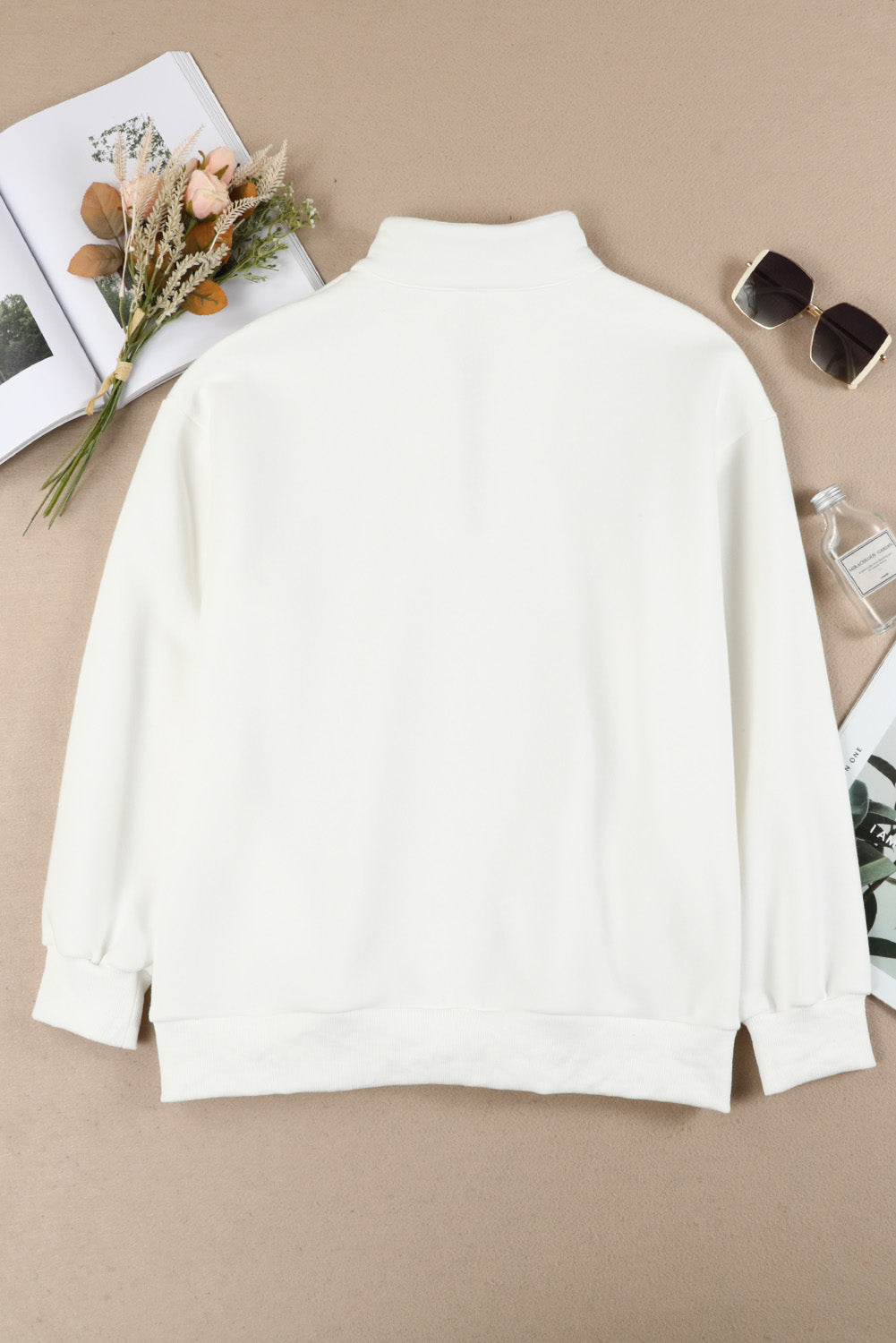 Ronda - Quarter Zip Dropped Shoulder Sweatshirt