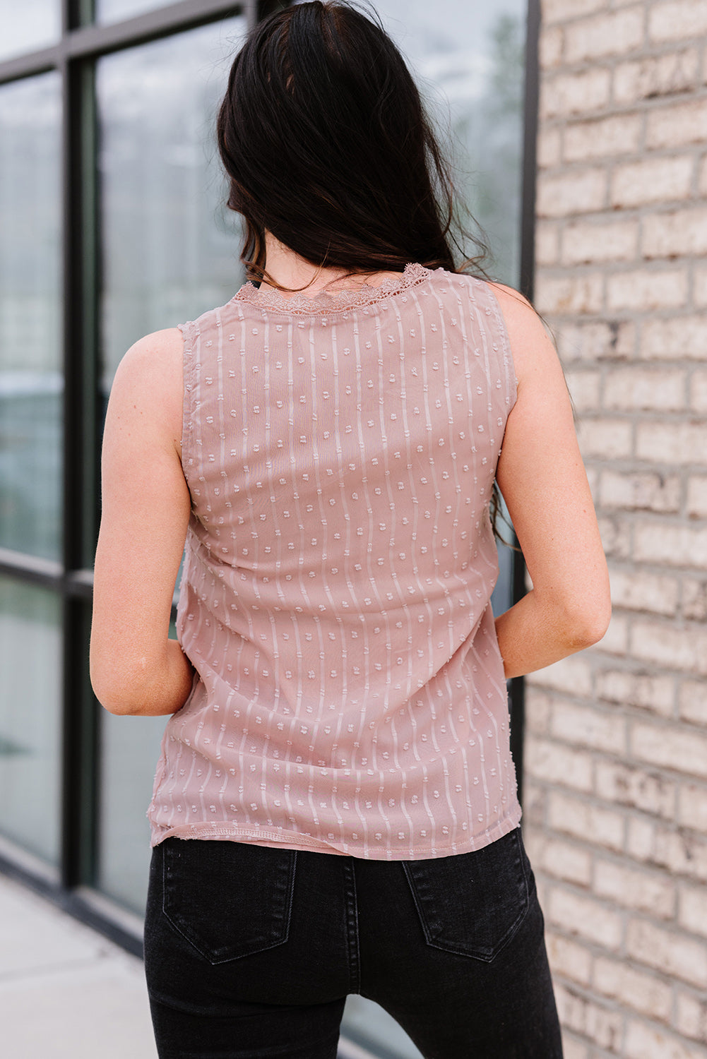 Cherie - Swiss Dot Lace Tank