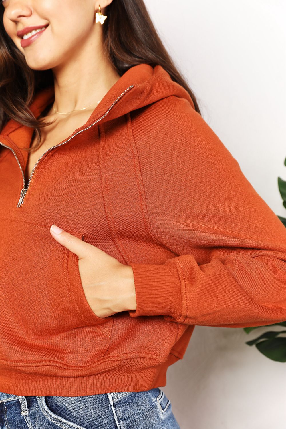 Kourtney - Double Take Half-Zip Long Sleeve Hoodie
