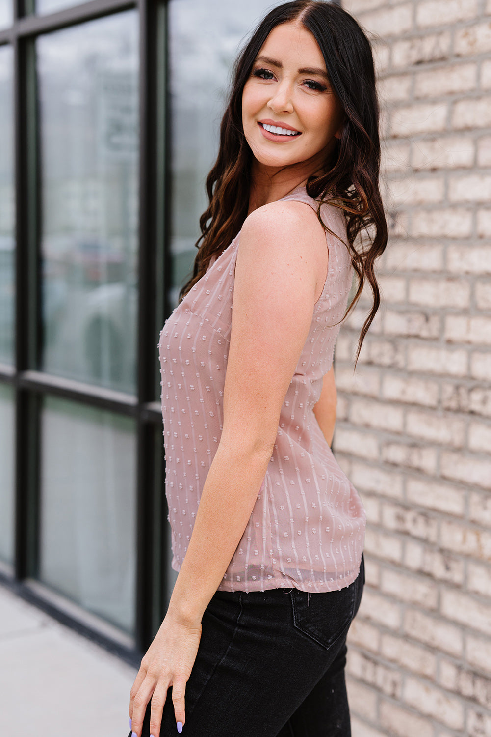 Cherie - Swiss Dot Lace Tank