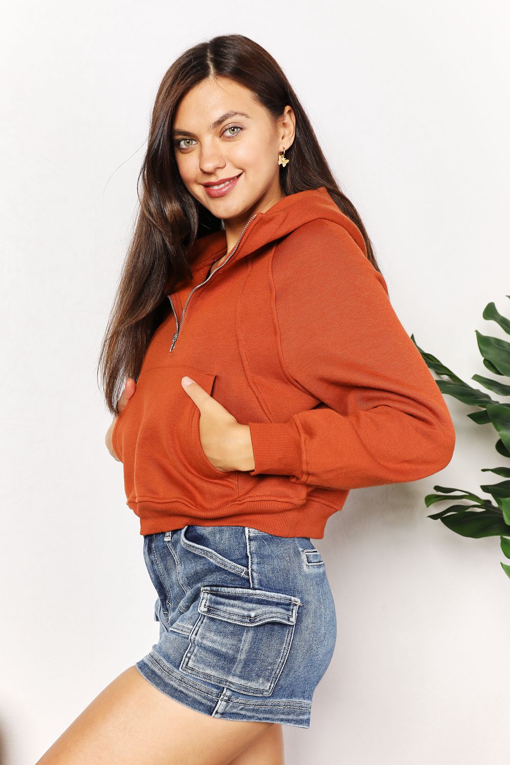 Kourtney - Double Take Half-Zip Long Sleeve Hoodie
