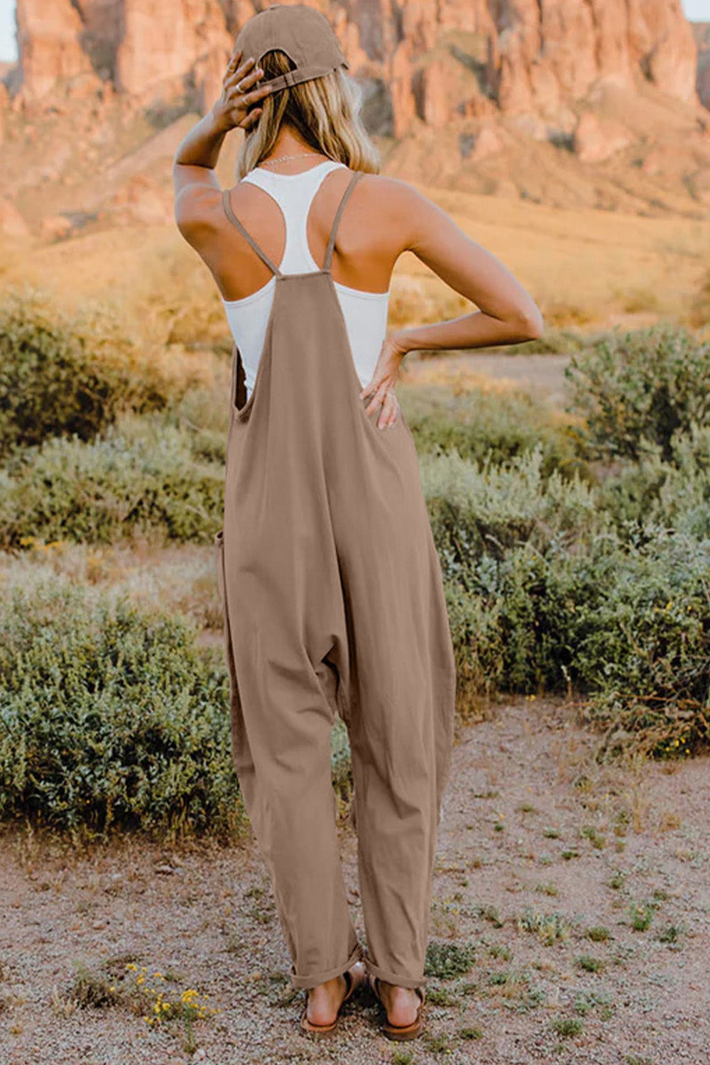 Essie - V-Neck Sleeveless Jumpsuit with Pocket