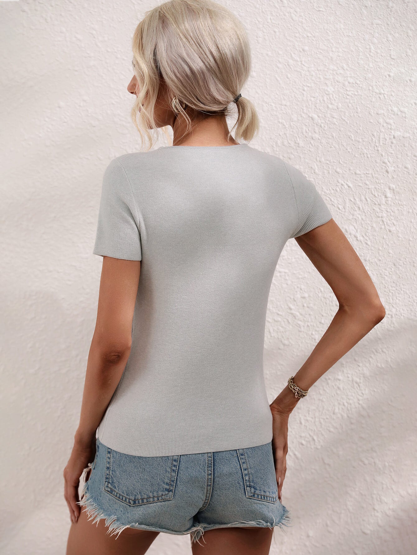 Blaire - Collar Cutout Knit Top