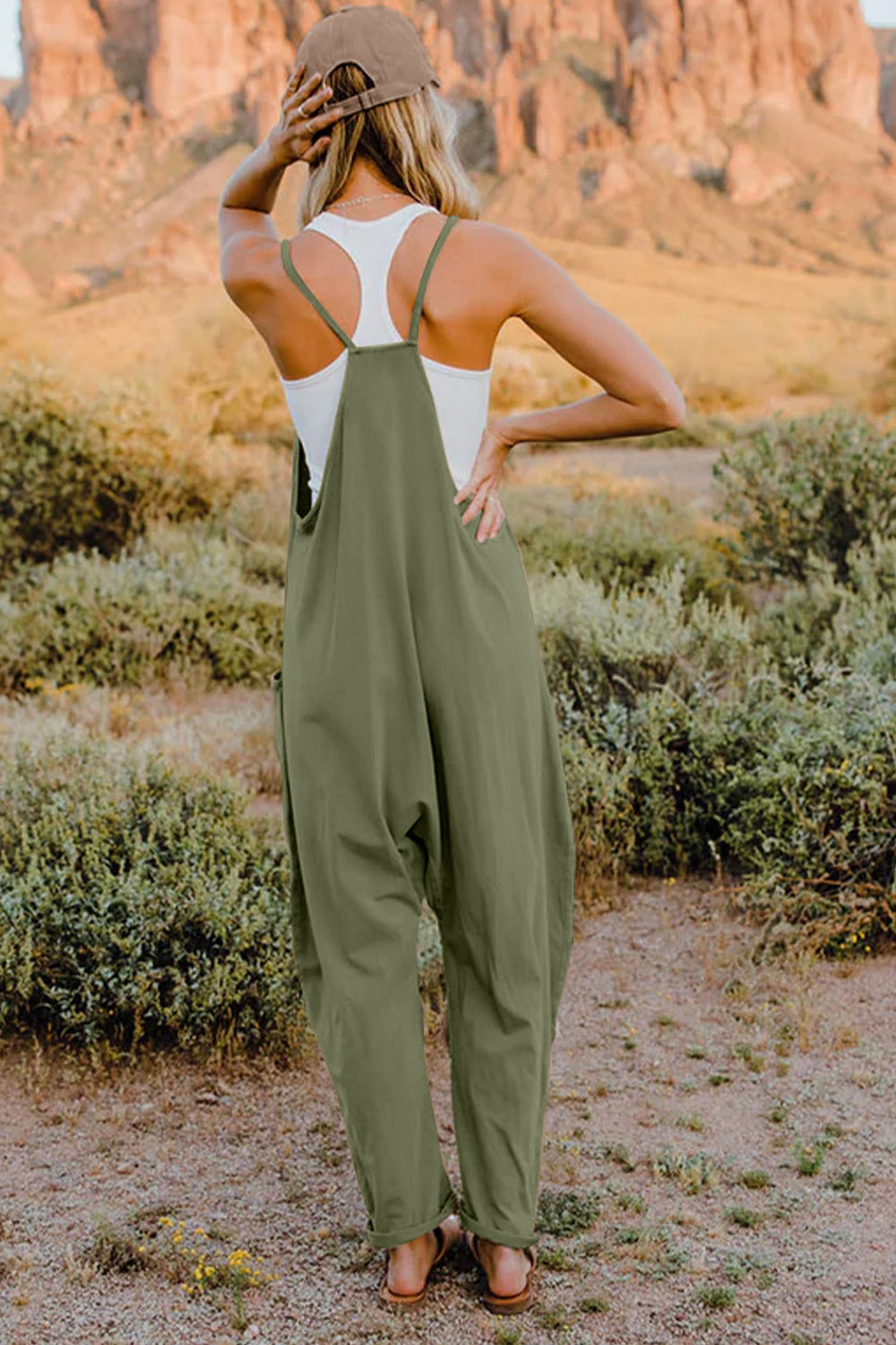 Essie - V-Neck Sleeveless Jumpsuit with Pocket