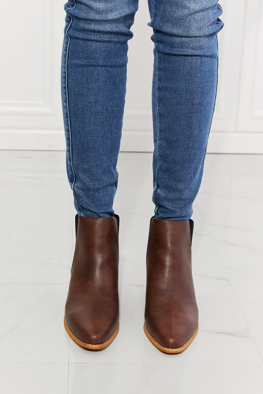 Leona - Point Toe Bootie in Chocolate