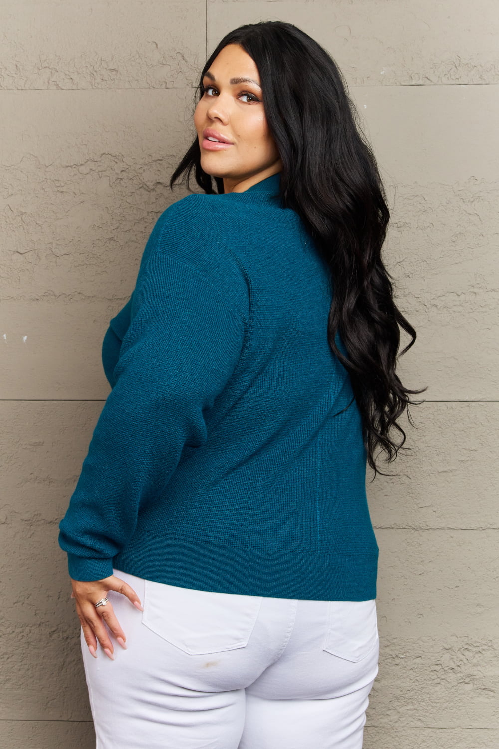 Toby - Zenana Button Down Cardigan in Teal