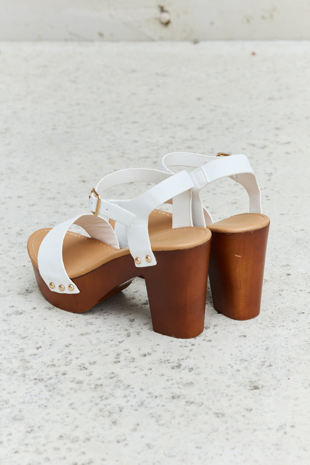 Bianca - Wooden Platform Strap Heels