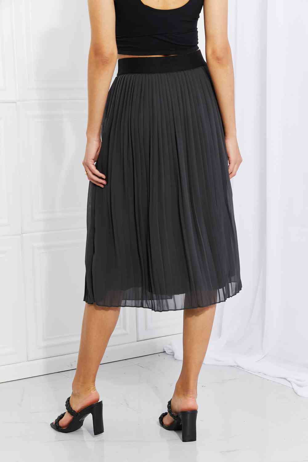 Irene - Zenana Pleated Chiffon Midi Skirt