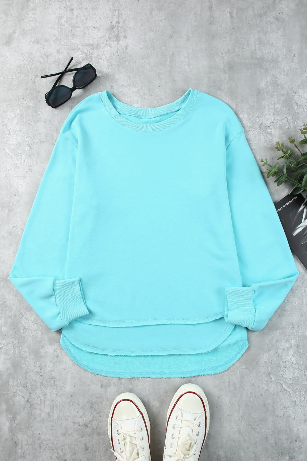 Rita - Side Slit Drop Shoulder Sweatshirt