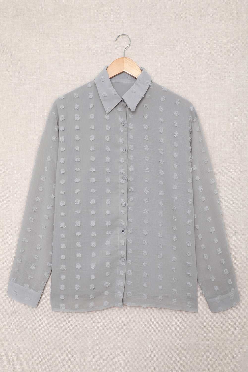 Bryn - Fray Dot Button-Up Shirt