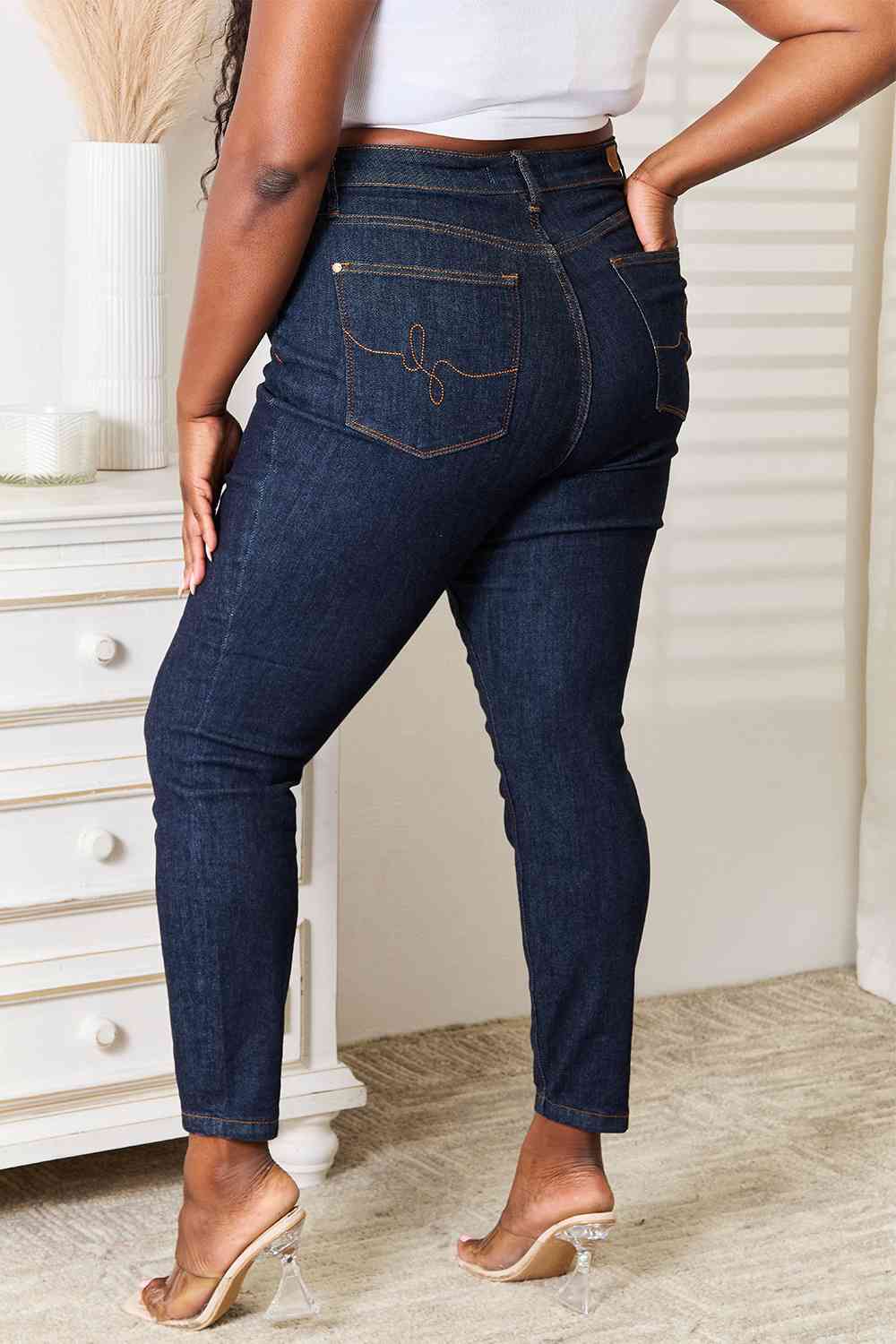 Alisha - Judy Blue High Waist Pocket Embroidered Skinny Jeans