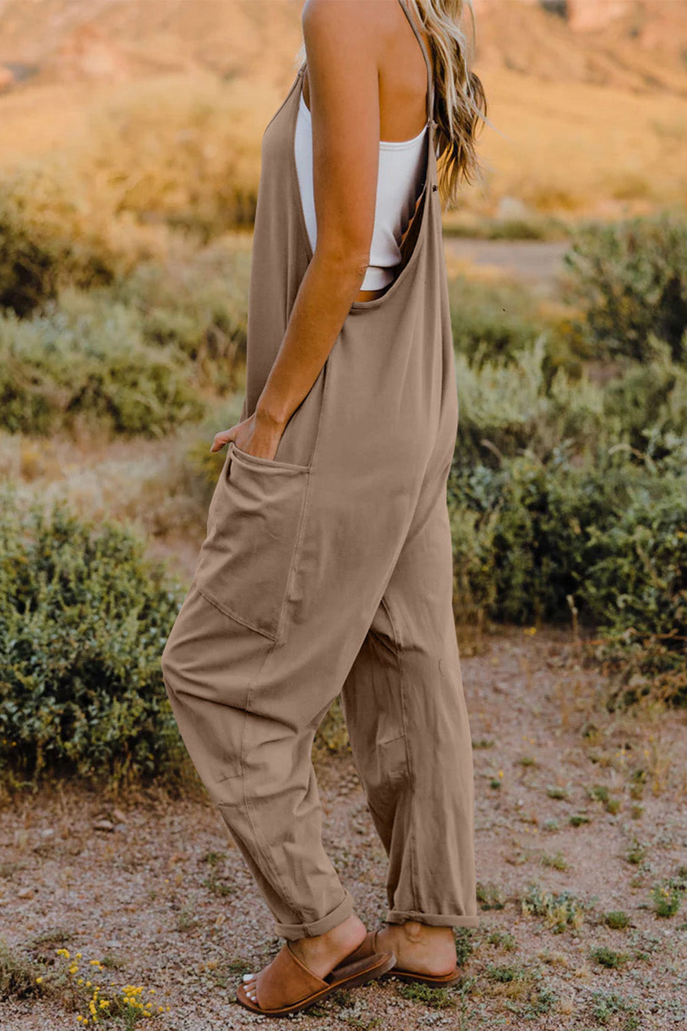 Essie - V-Neck Sleeveless Jumpsuit with Pocket