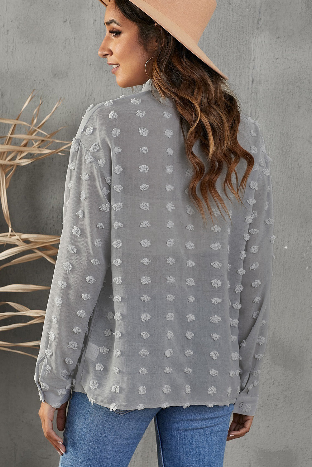 Bryn - Fray Dot Button-Up Shirt