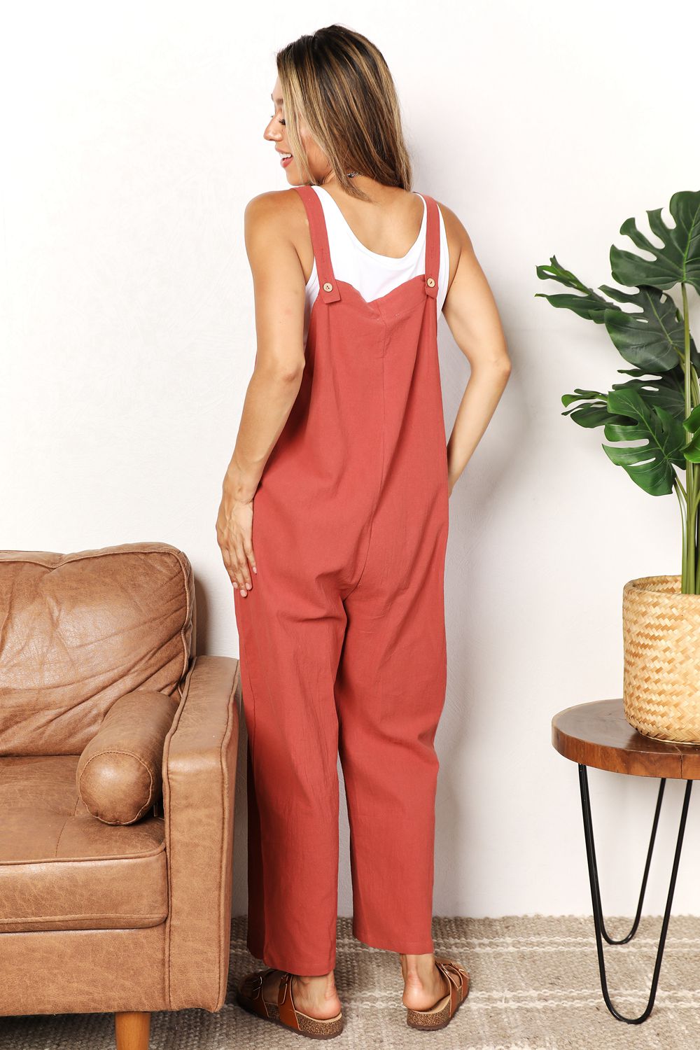 Hazel - Wide Leg Overalls with Front Pockets