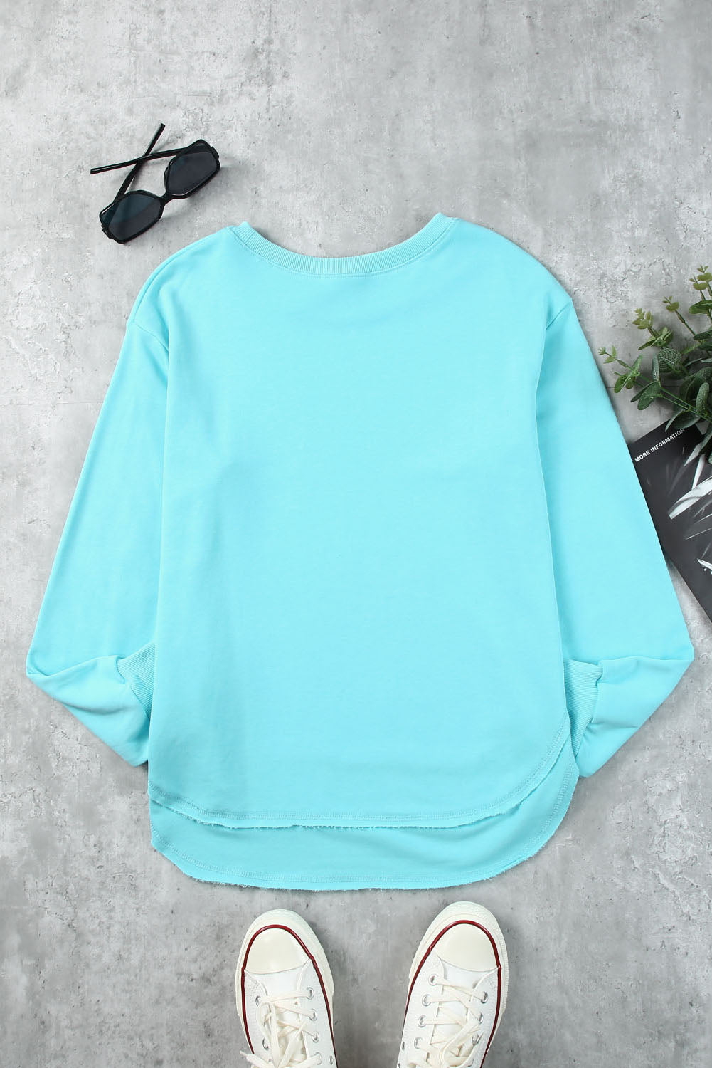 Rita - Side Slit Drop Shoulder Sweatshirt