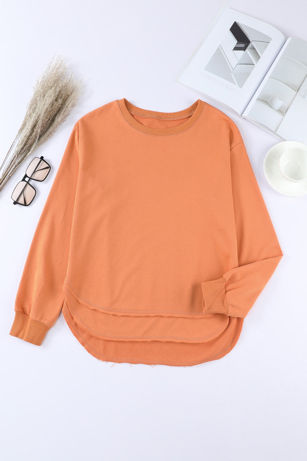 Rita - Side Slit Drop Shoulder Sweatshirt