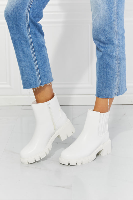 Betty - Chunky Sole Chelsea Boots (White)