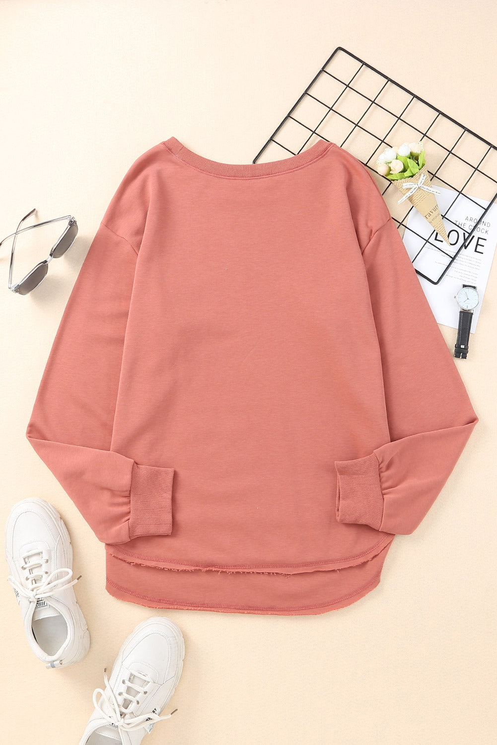 Rita - Side Slit Drop Shoulder Sweatshirt