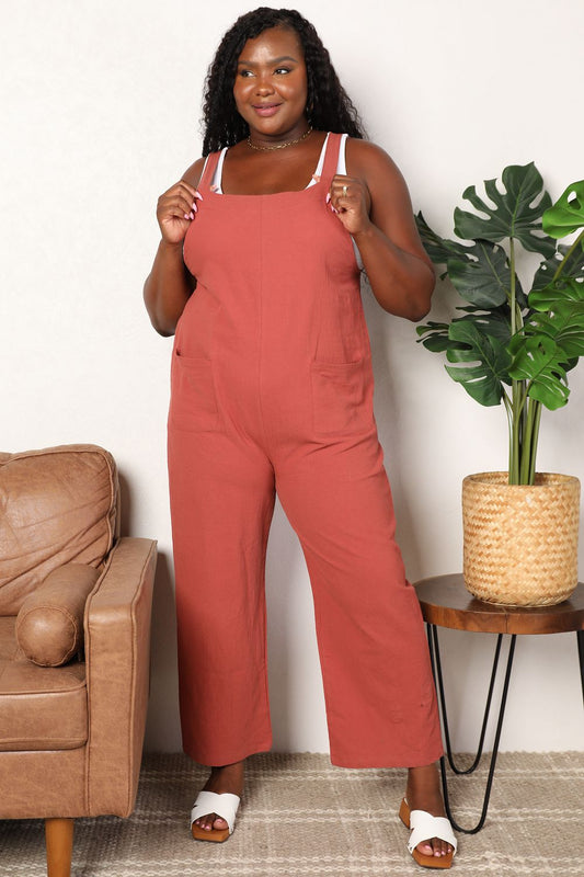 Hazel - Wide Leg Overalls with Front Pockets