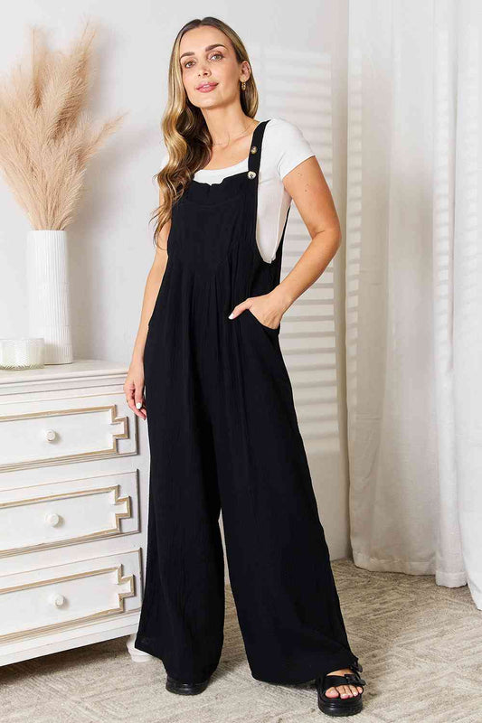 Rebecca - Wide Leg Overalls with Pockets